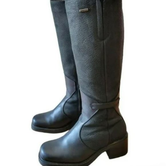 Anfibio Tall Knee-High Square Toe Leather Black Boots Size 8. - Picture 8 of 13